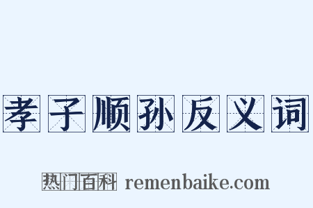 孝子顺孙反义词是什么意思的图片